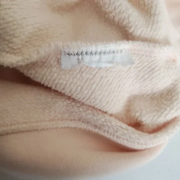 Nike Sweatshirt Hooded Cropped Metallic Logo Light Pink/peach Womens size L - Picture 8 of 10